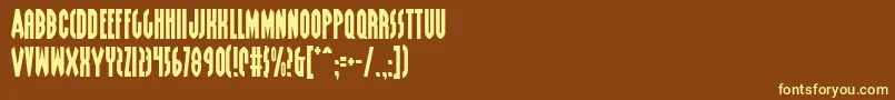 Grendels-Schriftart – Gelbe Schriften auf braunem Hintergrund