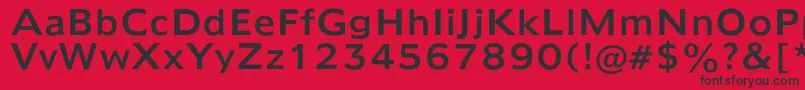 Humana970 Font – Black Fonts on Red Background