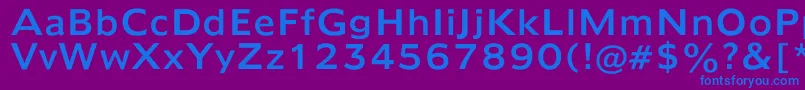 Humana970-Schriftart – Blaue Schriften auf violettem Hintergrund