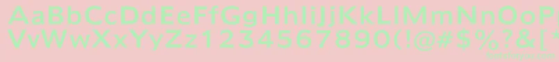 Humana970 Font – Green Fonts on Pink Background