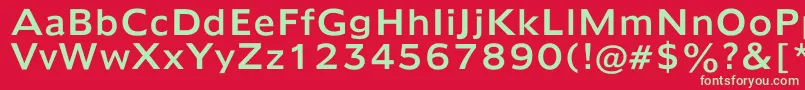 Humana970 Font – Green Fonts on Red Background