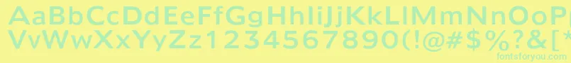 Humana970 Font – Green Fonts on Yellow Background