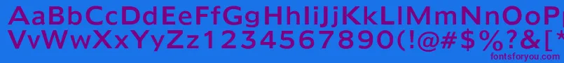 Humana970 Font – Purple Fonts on Blue Background