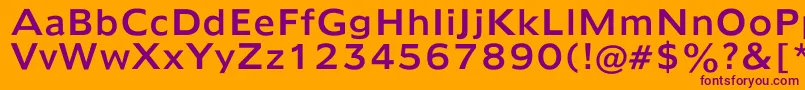 Humana970 Font – Purple Fonts on Orange Background