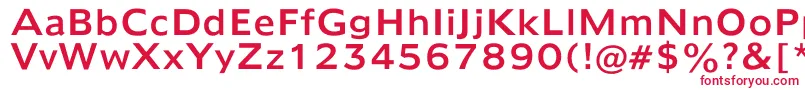 Humana970 Font – Red Fonts on White Background