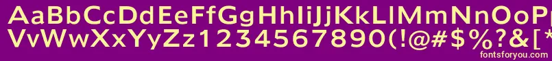 Humana970 Font – Yellow Fonts on Purple Background