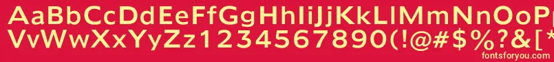 Humana970 Font – Yellow Fonts on Red Background