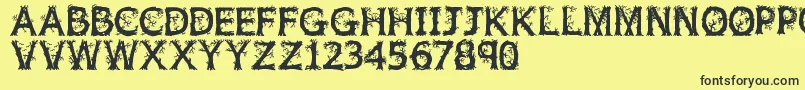 Jfwilwod Font – Black Fonts on Yellow Background