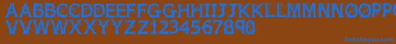 Jfwilwod Font – Blue Fonts on Brown Background