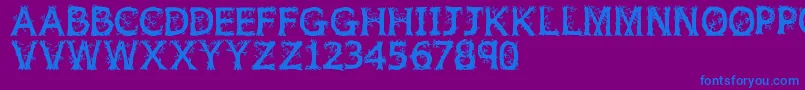 Jfwilwod Font – Blue Fonts on Purple Background