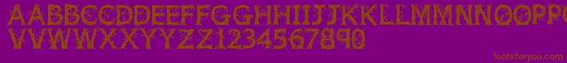 Fonte Jfwilwod – fontes marrons em um fundo roxo