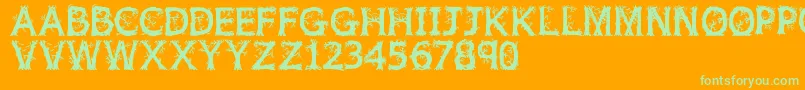Jfwilwod Font – Green Fonts on Orange Background