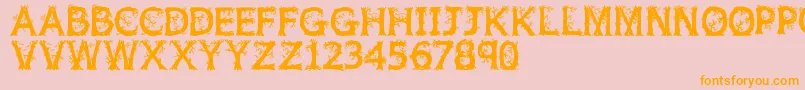 Jfwilwod Font – Orange Fonts on Pink Background