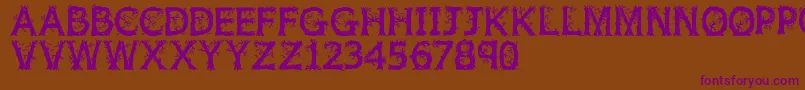 Jfwilwod Font – Purple Fonts on Brown Background