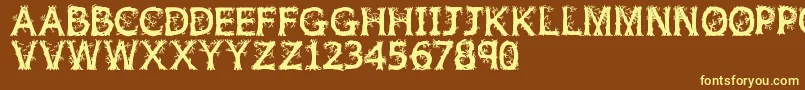 Jfwilwod Font – Yellow Fonts on Brown Background