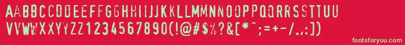 フォントHootie – 赤い背景に緑の文字