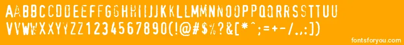 Hootie-Schriftart – Weiße Schriften auf orangefarbenem Hintergrund