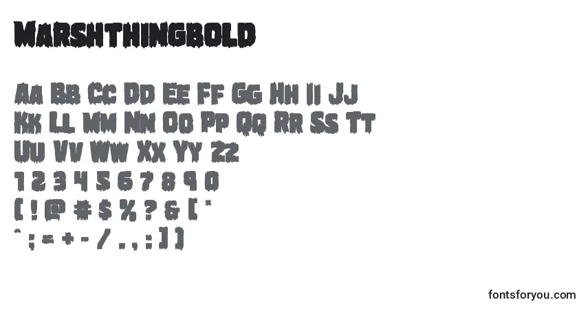 Schriftart Marshthingbold – Alphabet, Zahlen, spezielle Symbole