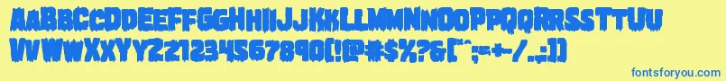 Czcionka Marshthingbold – niebieskie czcionki na żółtym tle