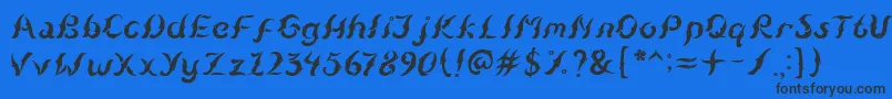 フォントKudihyangRegular5 – 黒い文字の青い背景
