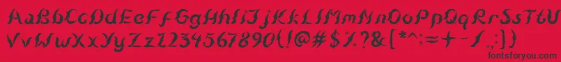 KudihyangRegular5 Font – Black Fonts on Red Background