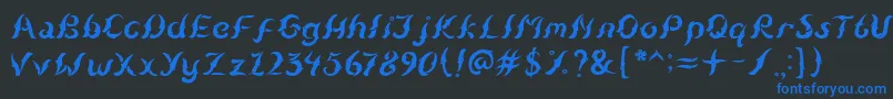 KudihyangRegular5 Font – Blue Fonts on Black Background