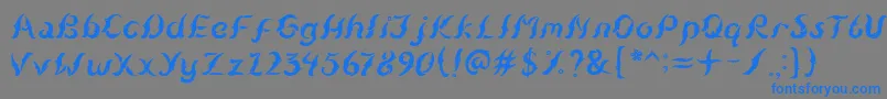 KudihyangRegular5 Font – Blue Fonts on Gray Background