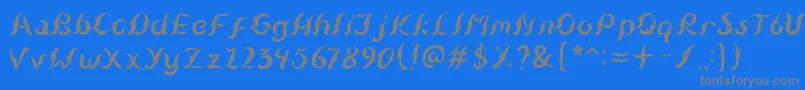 フォントKudihyangRegular5 – 青い背景に灰色の文字