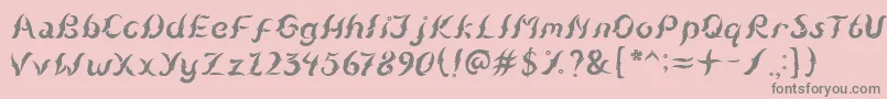 KudihyangRegular5 Font – Gray Fonts on Pink Background