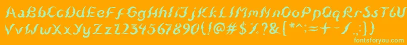 KudihyangRegular5 Font – Green Fonts on Orange Background