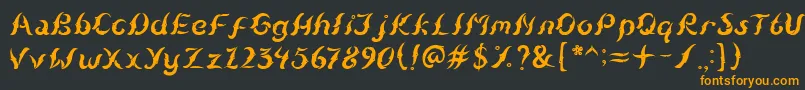 KudihyangRegular5 Font – Orange Fonts on Black Background