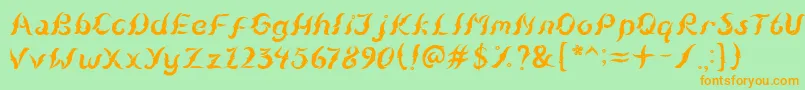 KudihyangRegular5 Font – Orange Fonts on Green Background