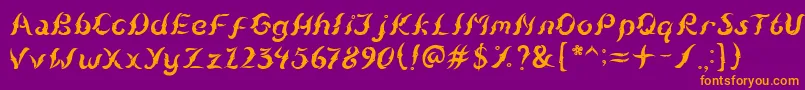 KudihyangRegular5 Font – Orange Fonts on Purple Background