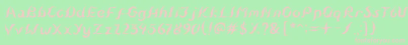 KudihyangRegular5 Font – Pink Fonts on Green Background