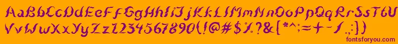 KudihyangRegular5 Font – Purple Fonts on Orange Background