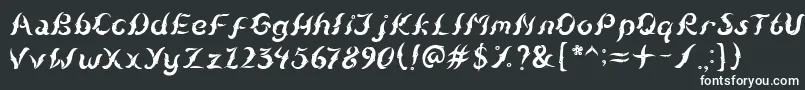 KudihyangRegular5-fontti – valkoiset fontit mustalla taustalla