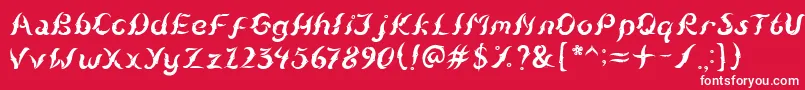 KudihyangRegular5 Font – White Fonts on Red Background