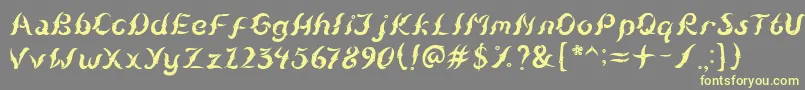 フォントKudihyangRegular5 – 黄色のフォント、灰色の背景