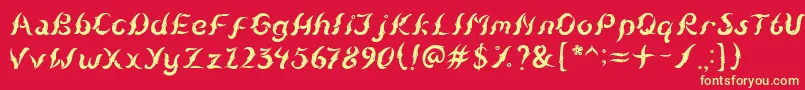 KudihyangRegular5 Font – Yellow Fonts on Red Background