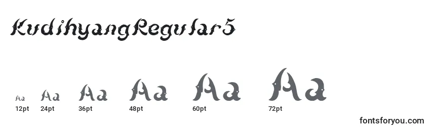 Размеры шрифта KudihyangRegular5