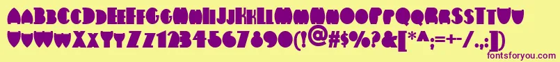 Flatiron ffy Font – Purple Fonts on Yellow Background