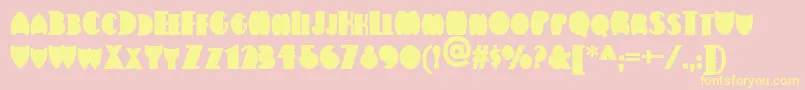 Flatiron ffy Font – Yellow Fonts on Pink Background