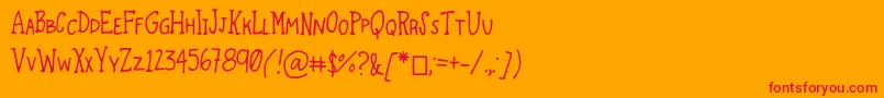 TravelingThrough Font – Red Fonts on Orange Background