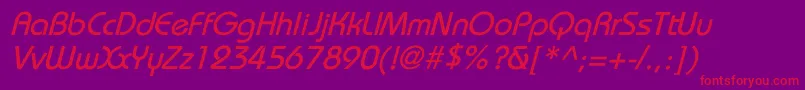 BauhausItalic Font – Red Fonts on Purple Background