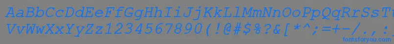ErKurier1251Italic Font – Blue Fonts on Gray Background