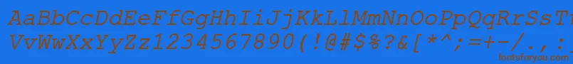 ErKurier1251Italic Font – Brown Fonts on Blue Background
