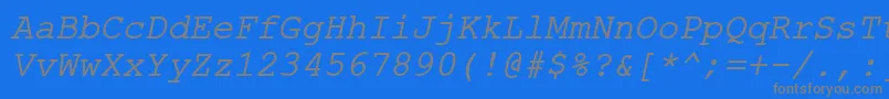 ErKurier1251Italic Font – Gray Fonts on Blue Background