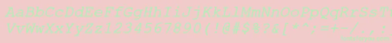 ErKurier1251Italic Font – Green Fonts on Pink Background