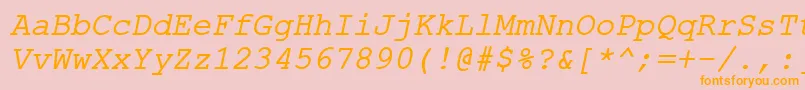 ErKurier1251Italic Font – Orange Fonts on Pink Background