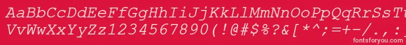Police ErKurier1251Italic – polices roses sur fond rouge